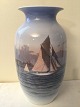 Royal Copenhagen. large floor vase with sailboat design no. 2774, height 32 cm. 
1st sort in perfect condition.