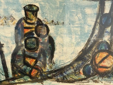 Anker Landberg
Lithografie
Fischer reparieren Netze
*DKK 675