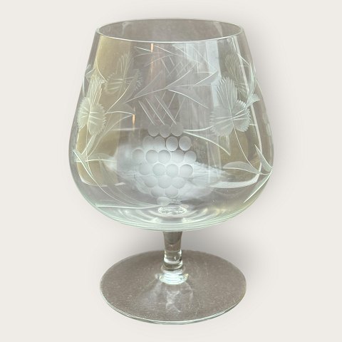 Cognac glas med slibninger*75kr