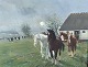 Johannes Meyer Andersen4 Heste foran en gård*1900kr